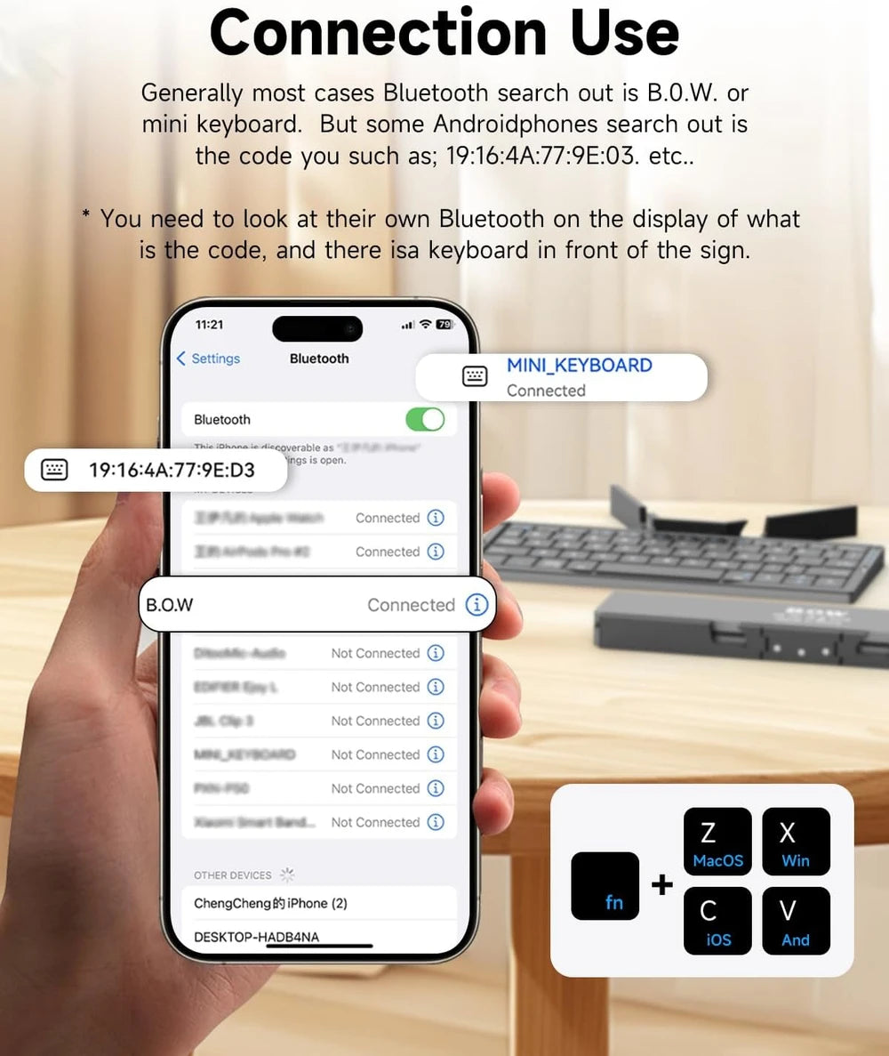Foldable Bluetooth Keyboard